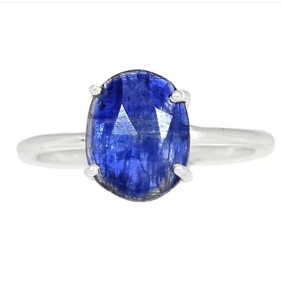 Jewelry - Faceted blue kyanite sterling silver ring size 8.5